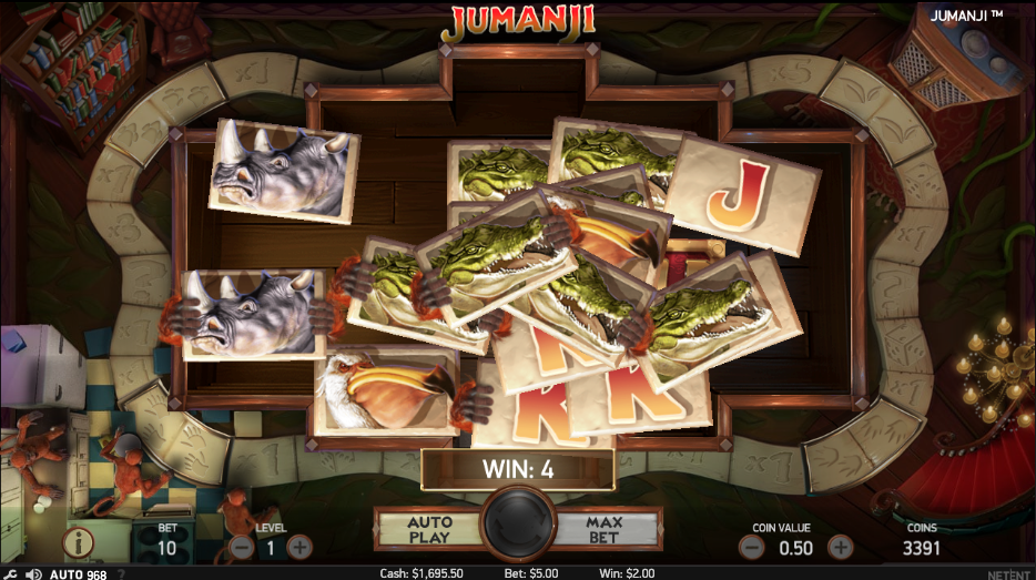 Jumanji slot by NetEnt Monkey Mayhem